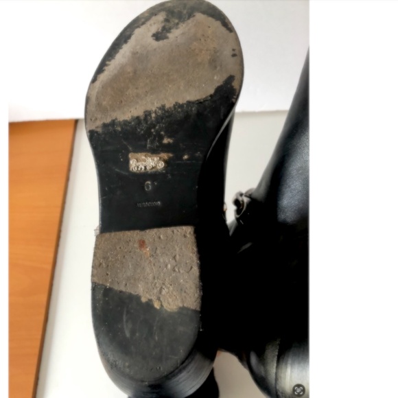 Coach Allen Black Leather Chain Embellished Bootie - Picture 7 of 7